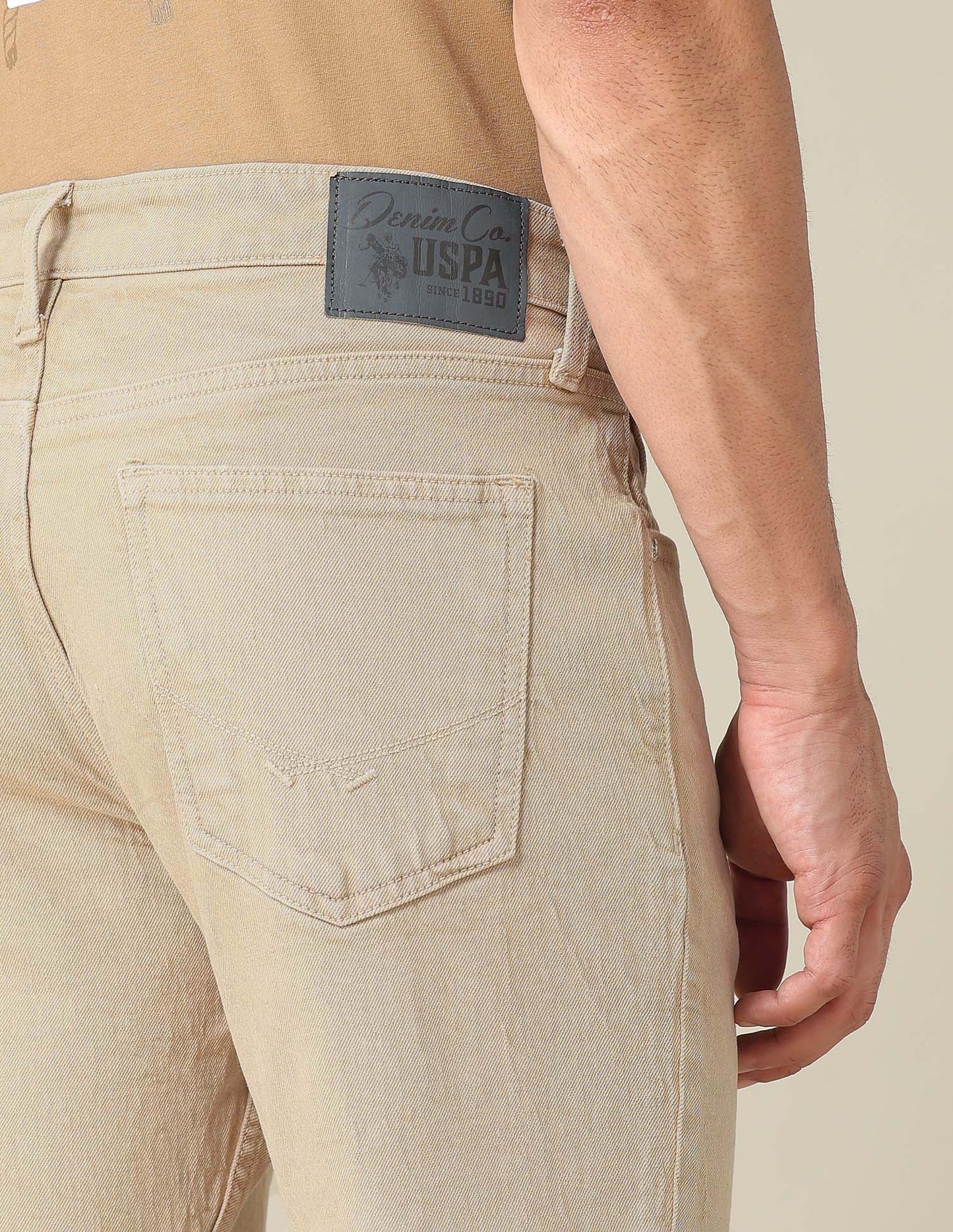 Brandon Slim Tapered Fit Beige Jeans