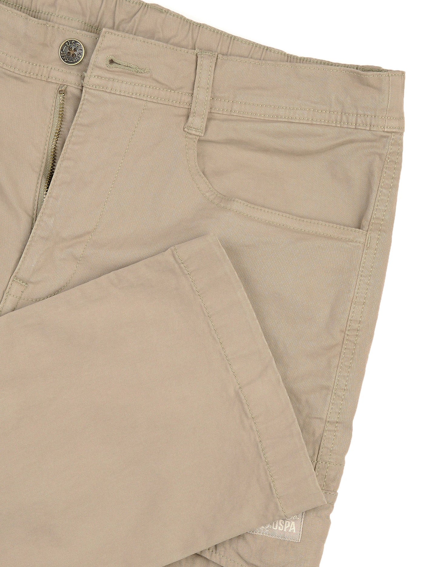 Mid Rise Straight Fit Twill Cargos