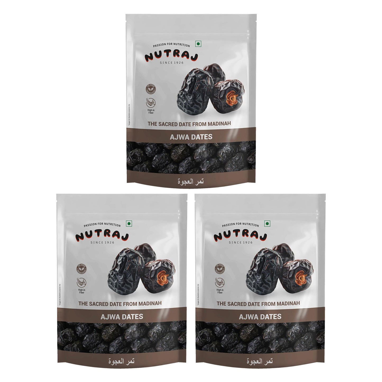 Ajwa Dates Khajoor 500gm Pack of Three