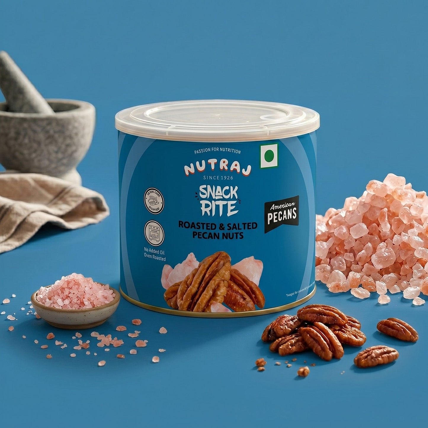 Nutraj Snackrite Roasted & Salted Pecan Nuts 80 g Tin