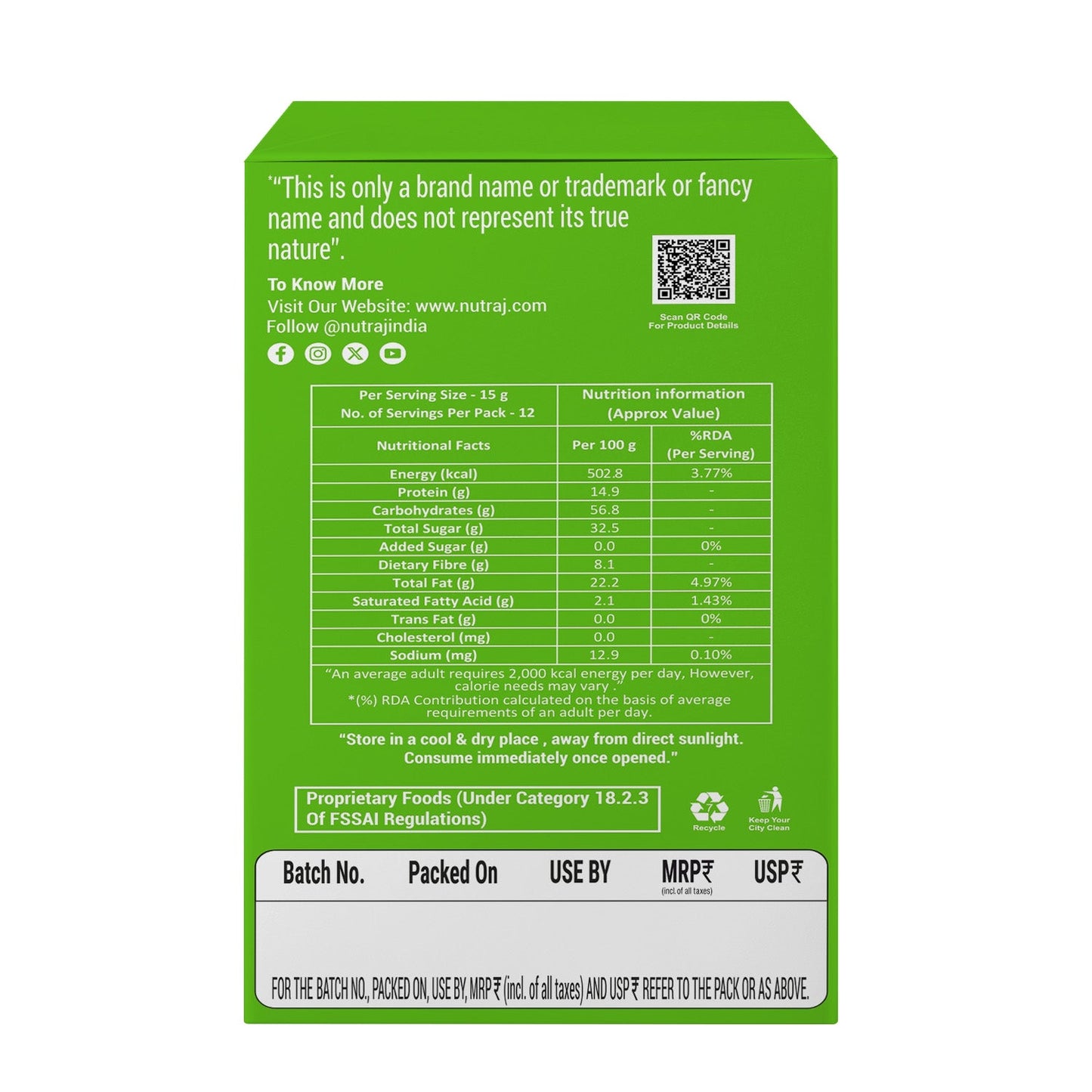 Nutraj For Good Nutty Date Bites 180g (15g x 12 Pieces) - Bundle Store