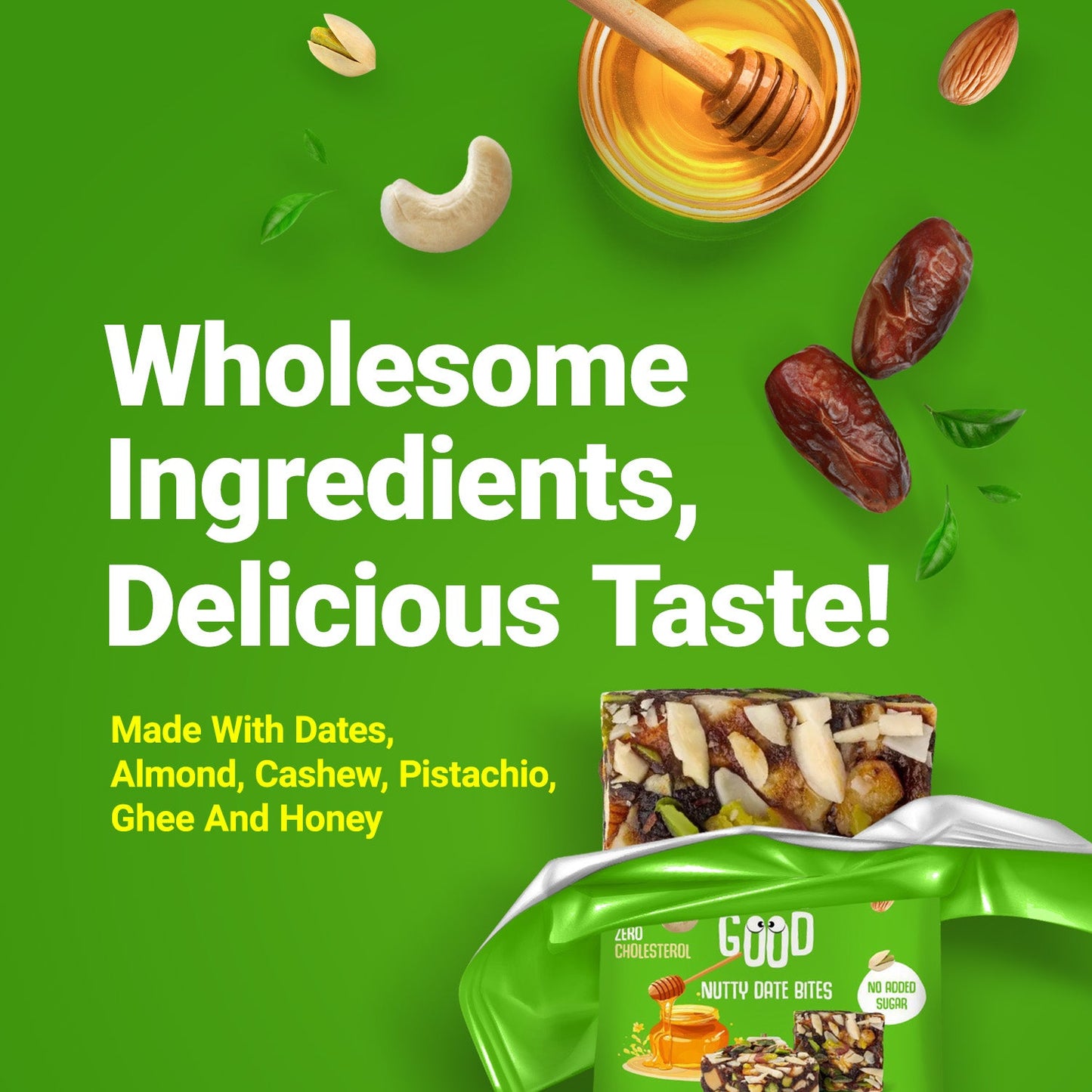 Nutraj For Good Nutty Date Bites 180g (15g x 12 Pieces) - Bundle Store