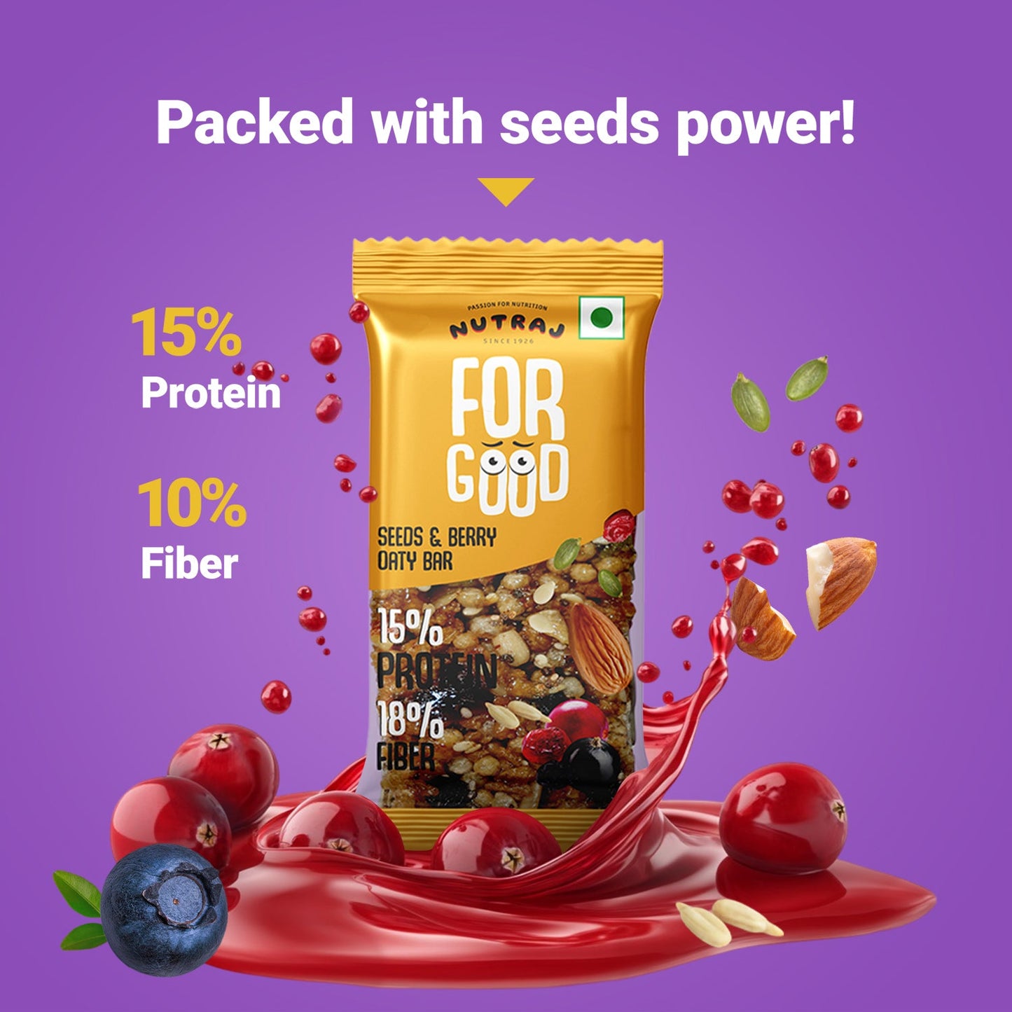 Nutraj For Good Daily Nutrition Protein Energy Nut Bar 100g (25g x 4 Bars)
