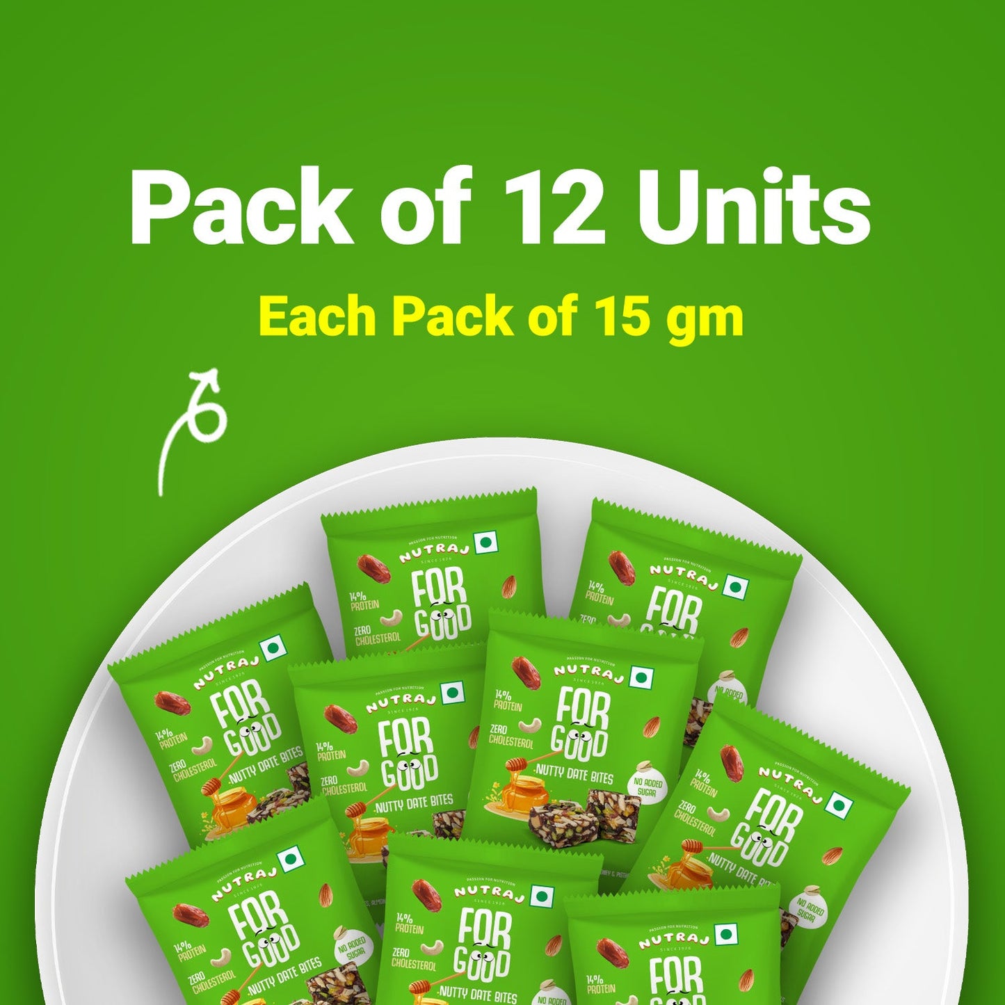 Nutraj For Good Nutty Date Bites 180g (15g x 12 Pieces) - Bundle Store