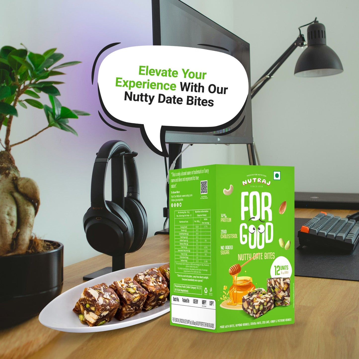 Nutraj For Good Nutty Date Bites 180g (15g x 12 Pieces) - Bundle Store