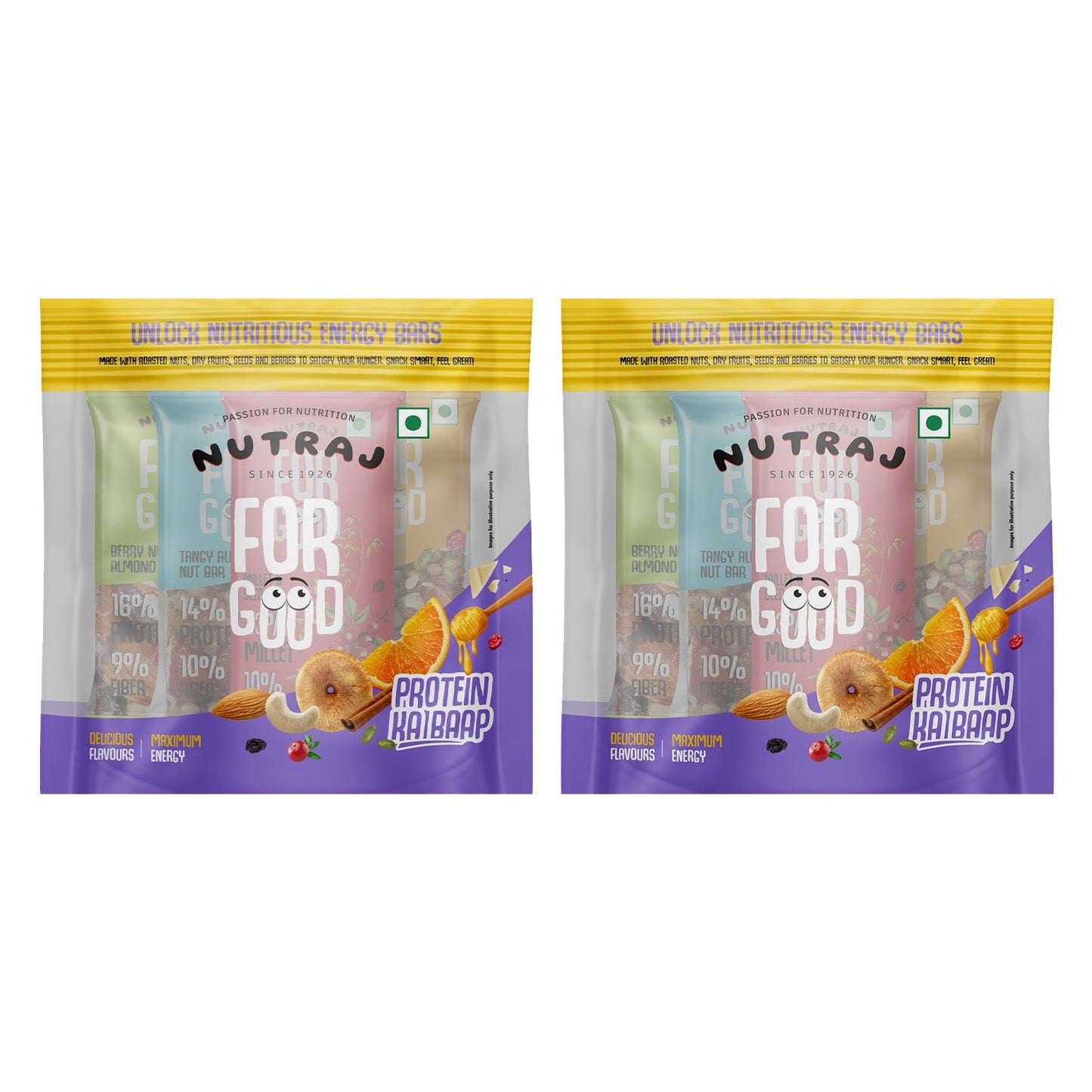 Nutraj For Good Daily Nutrition Protein Energy Nut Bar 100g (25g x 4 Bars)