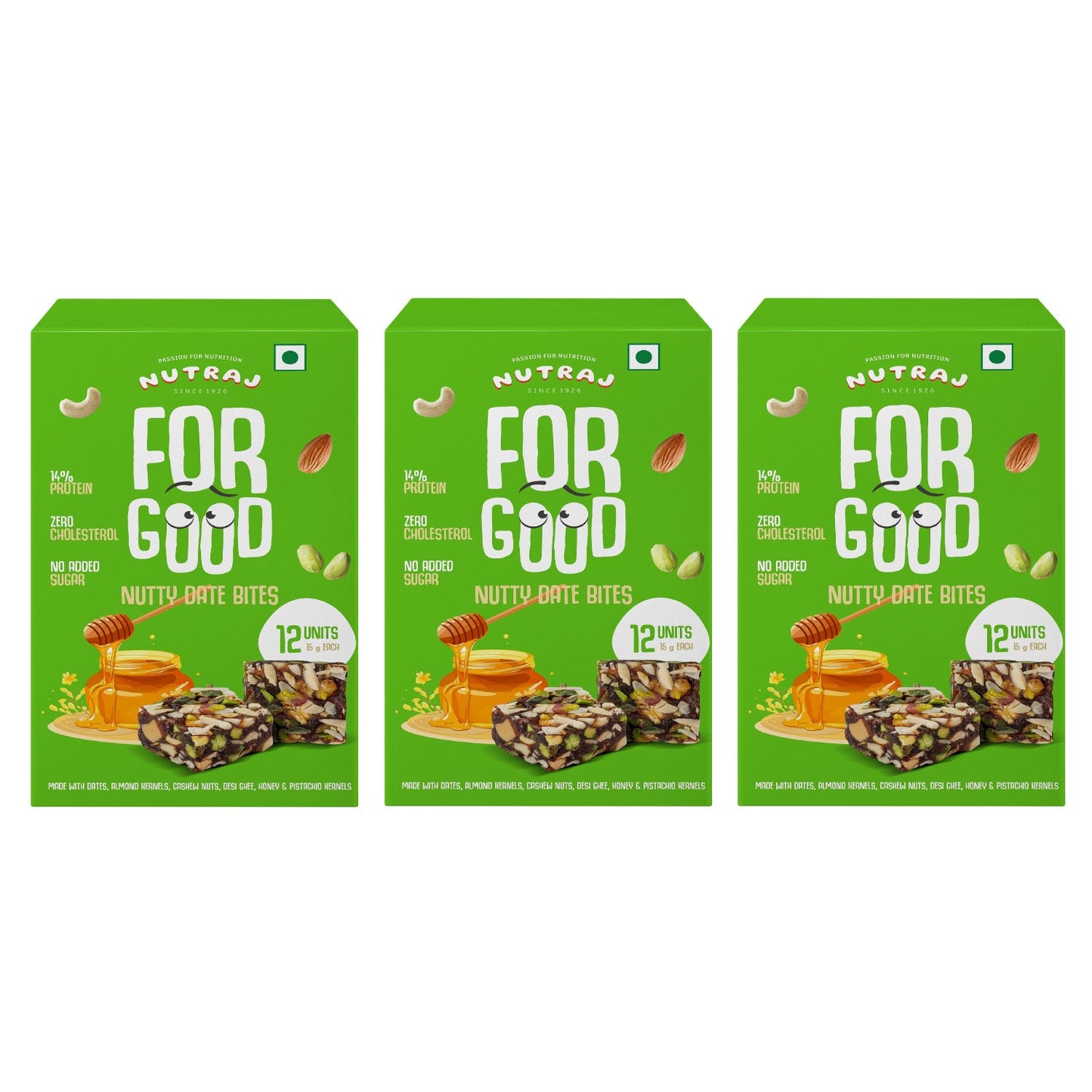 Nutraj For Good Nutty Date Bites 180g (15g x 12 Pieces) - Bundle Store