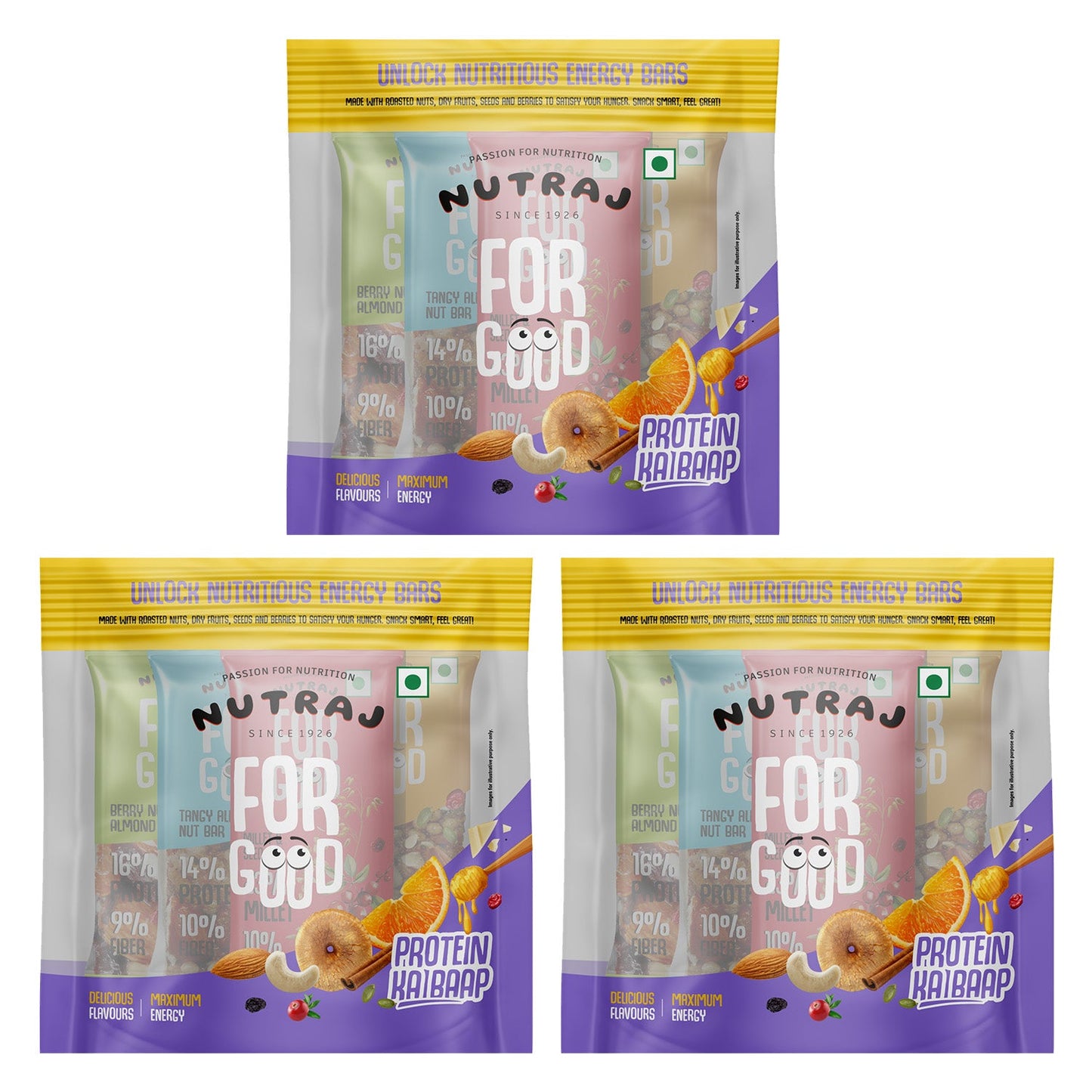 Nutraj For Good Daily Nutrition Protein Energy Nut Bar 100g (25g x 4 Bars)