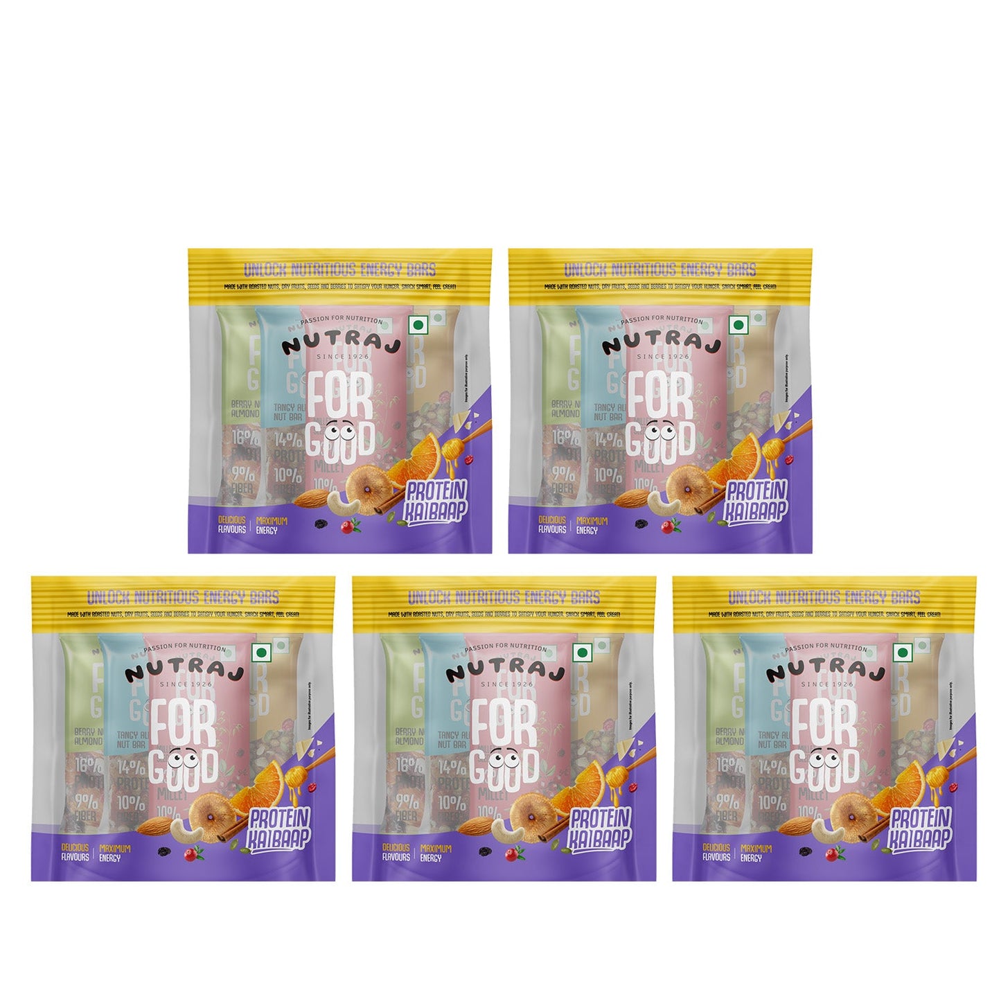 Nutraj For Good Daily Nutrition Protein Energy Nut Bar 100g (25g x 4 Bars)
