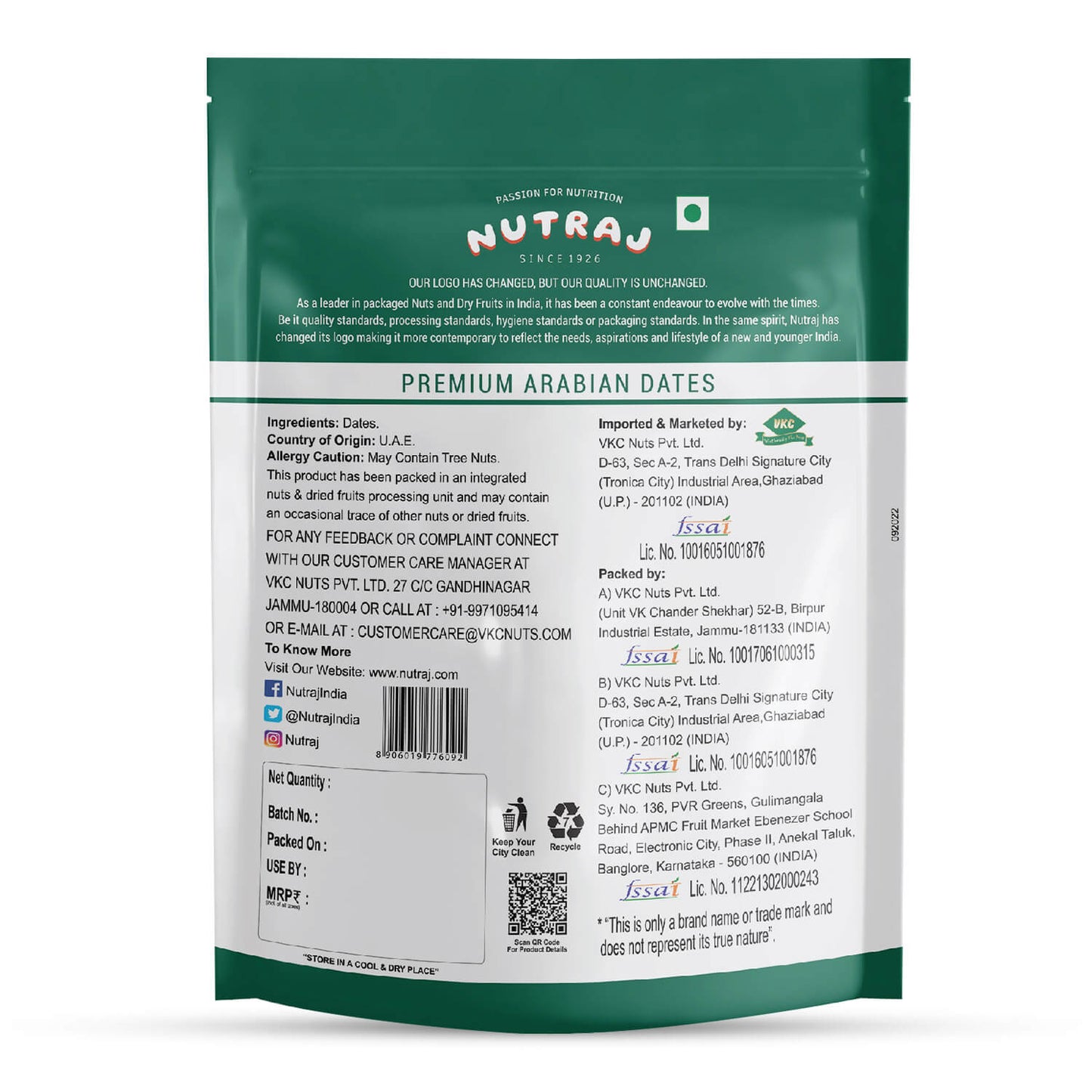 Nutraj Arabian Dates 500gm