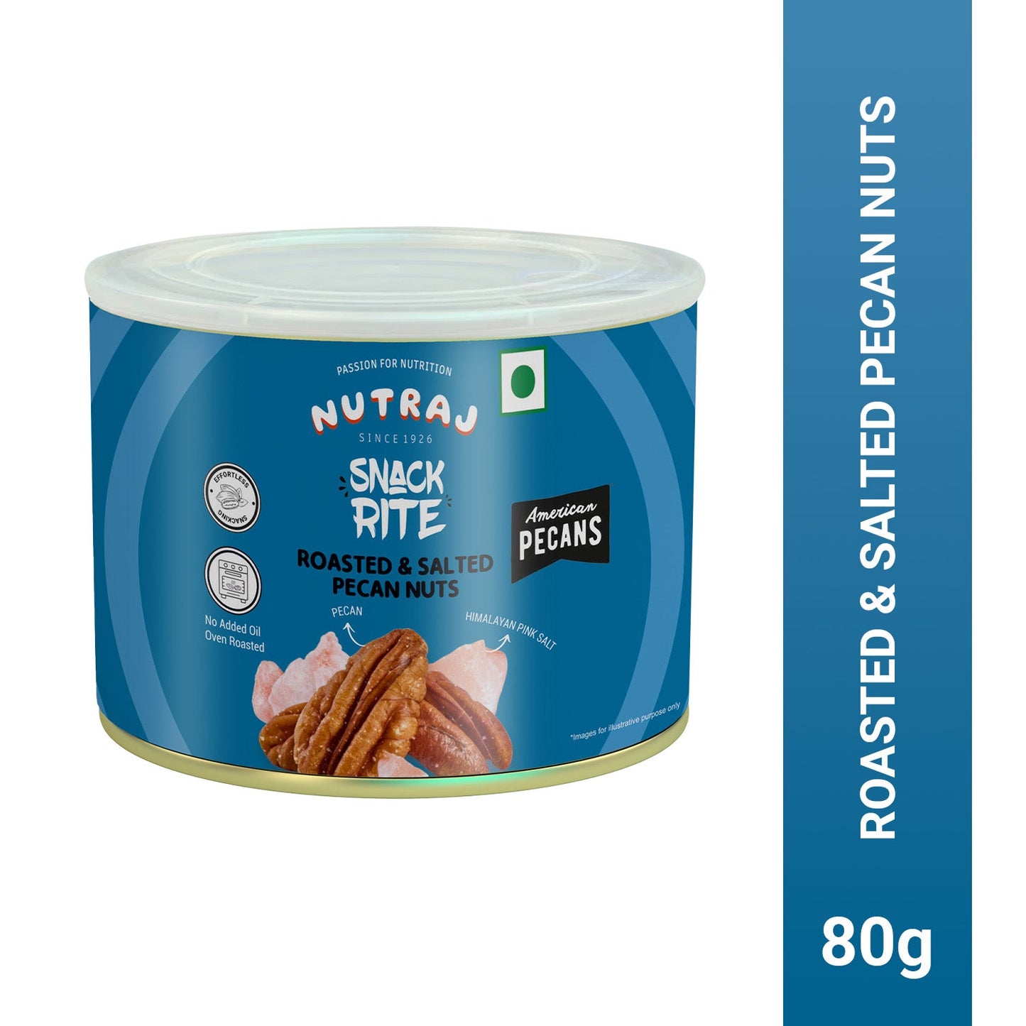 Nutraj Snackrite Roasted & Salted Pecan Nuts 80 g Tin