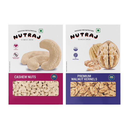 Nutraj Dry Fruits Combo 400g – Cashew Nuts and Walnut Kernels  200g Each