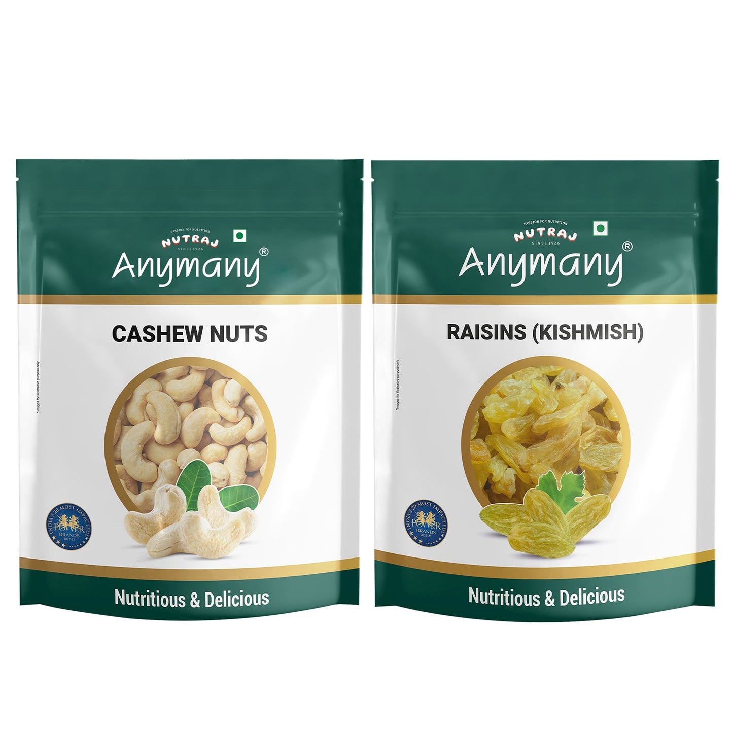 Nutraj Dry Fruits Combo 1 Kg - Cashews and Raisins 500g each