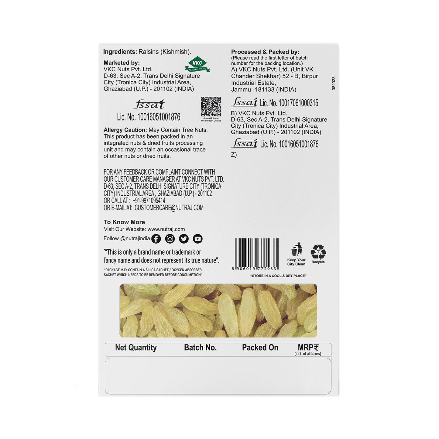 Nutraj Dry Fruits Combo 400g – Cashews and Raisins 200g Each