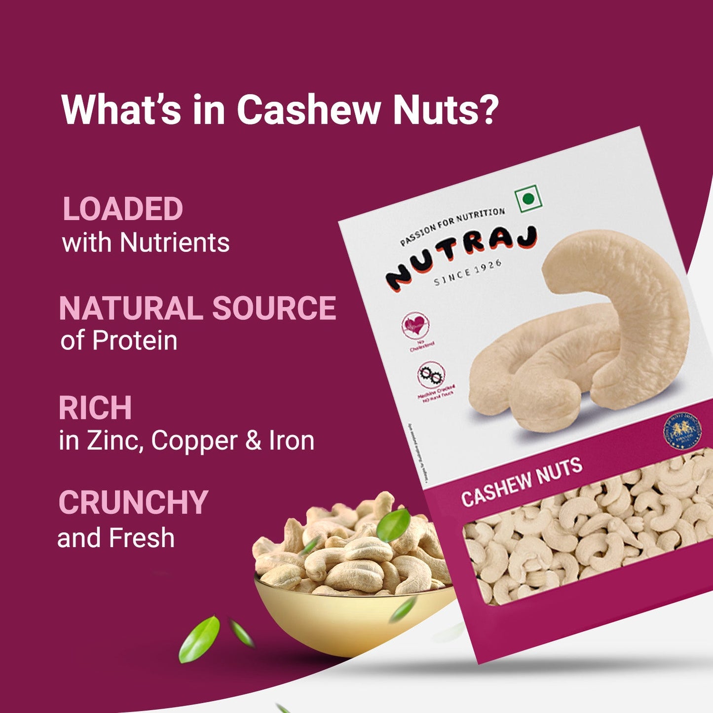 Nutraj Dry Fruits Combo 400g – Cashew Nuts and Walnut Kernels  200g Each