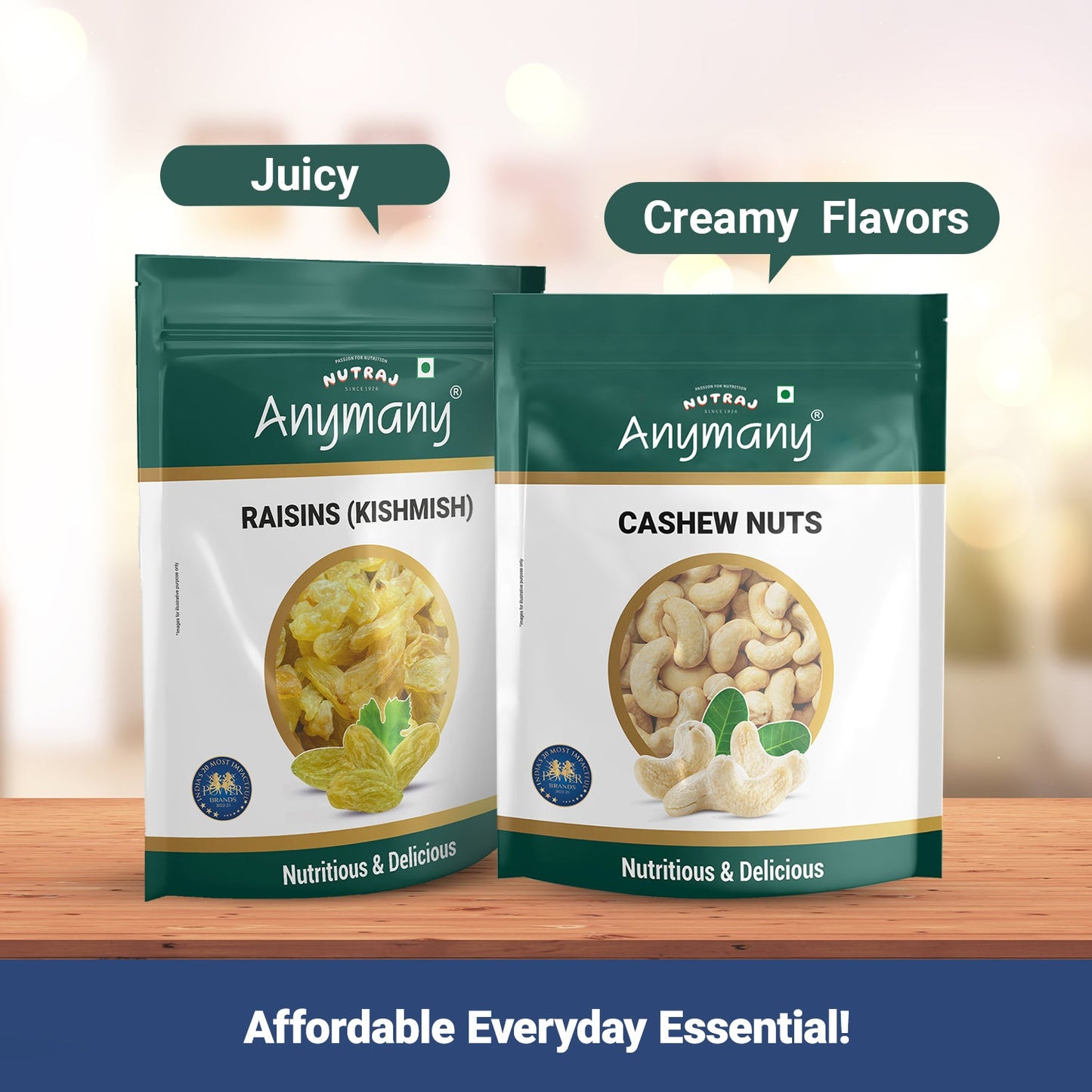Nutraj Dry Fruits Combo 1 Kg - Cashews and Raisins 500g each