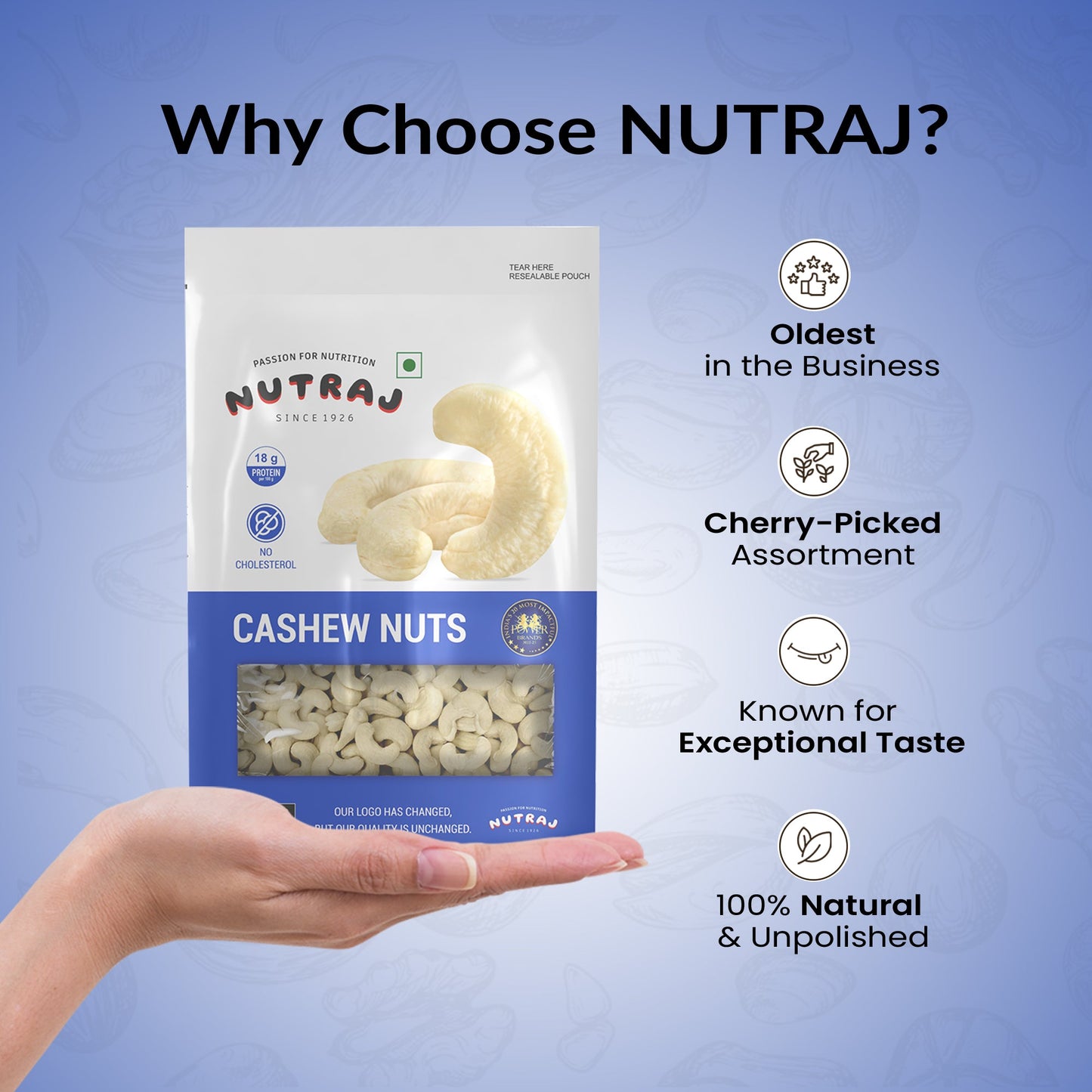 Nutraj Premium Cashew Nuts 200gm (W320)