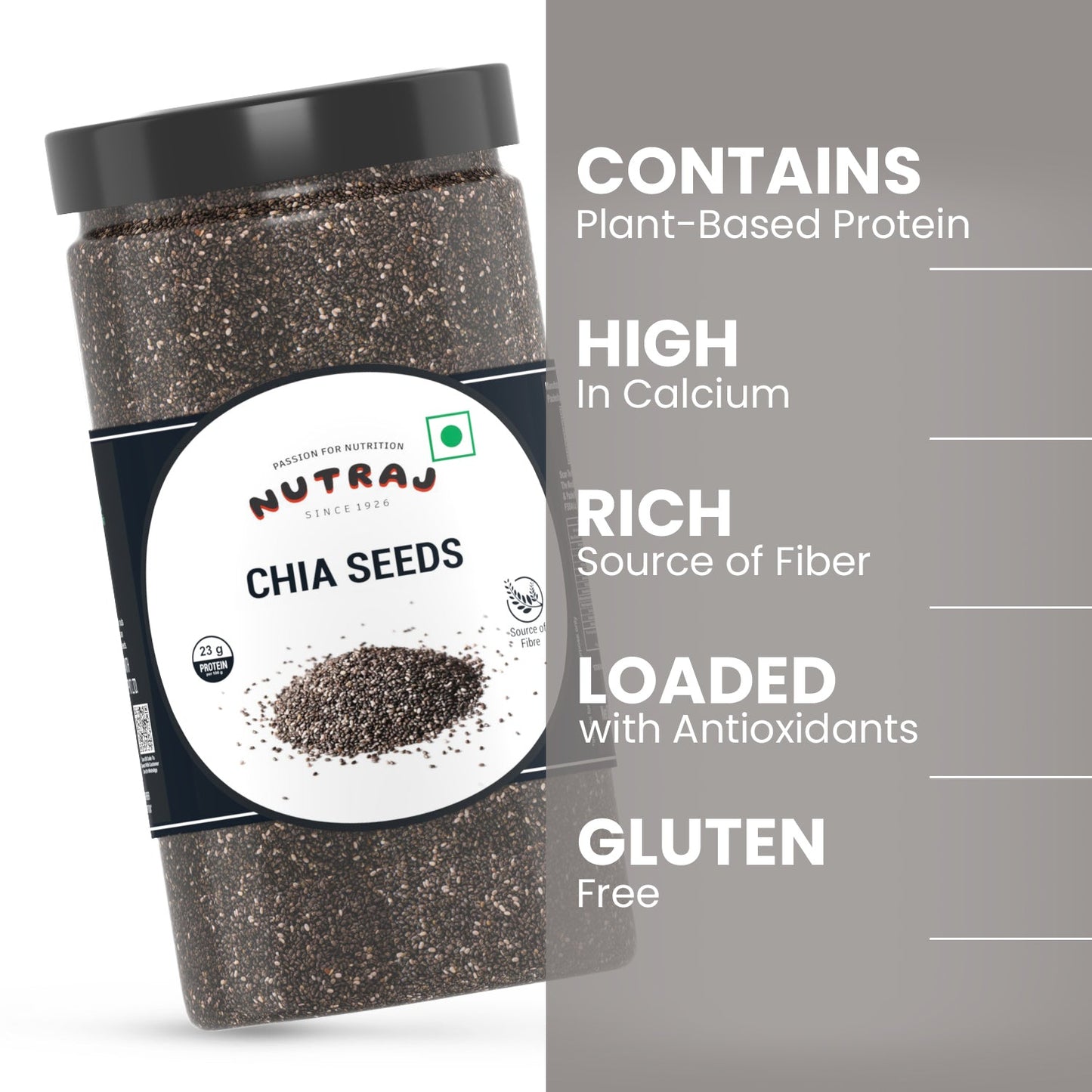Nutraj Chia Seeds 500g Jar