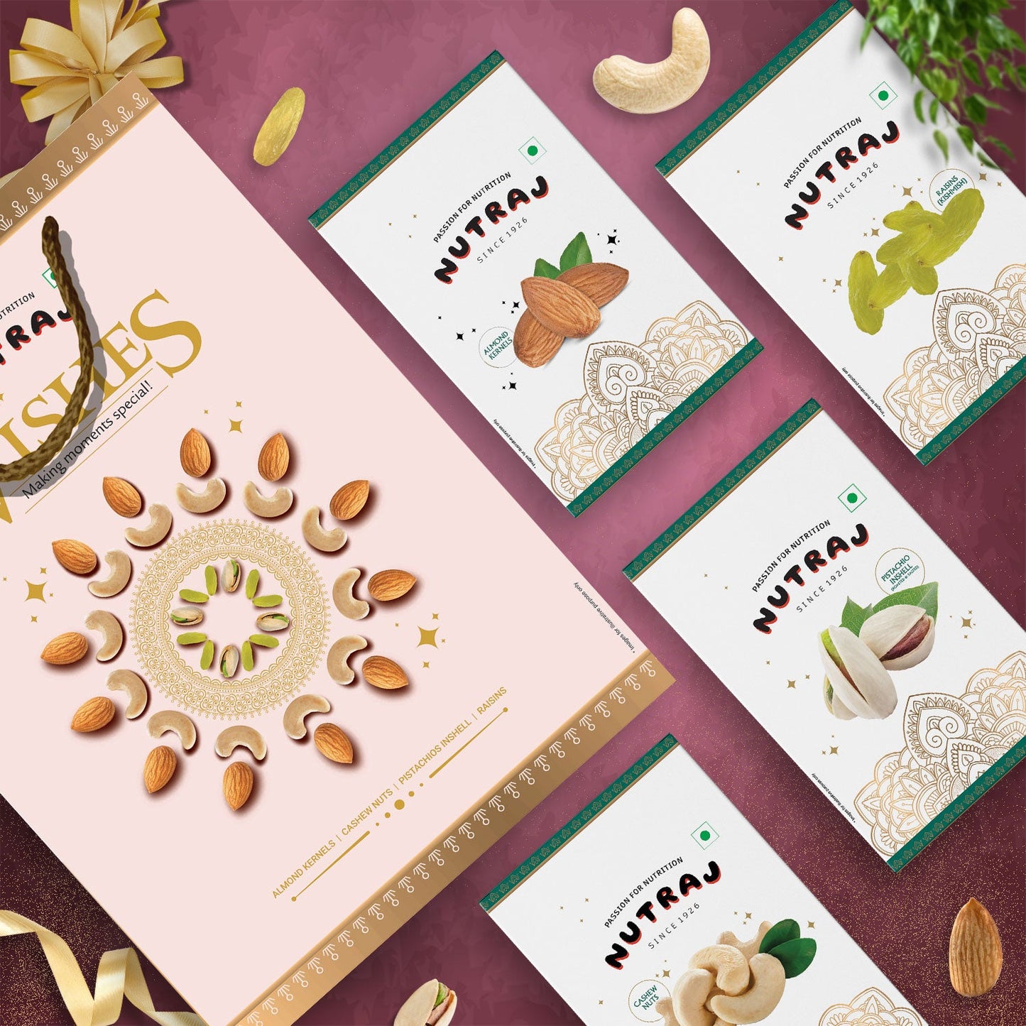 Nutraj Wishes Nutty Celebration Diwali Gift Box 300g | GB - 62