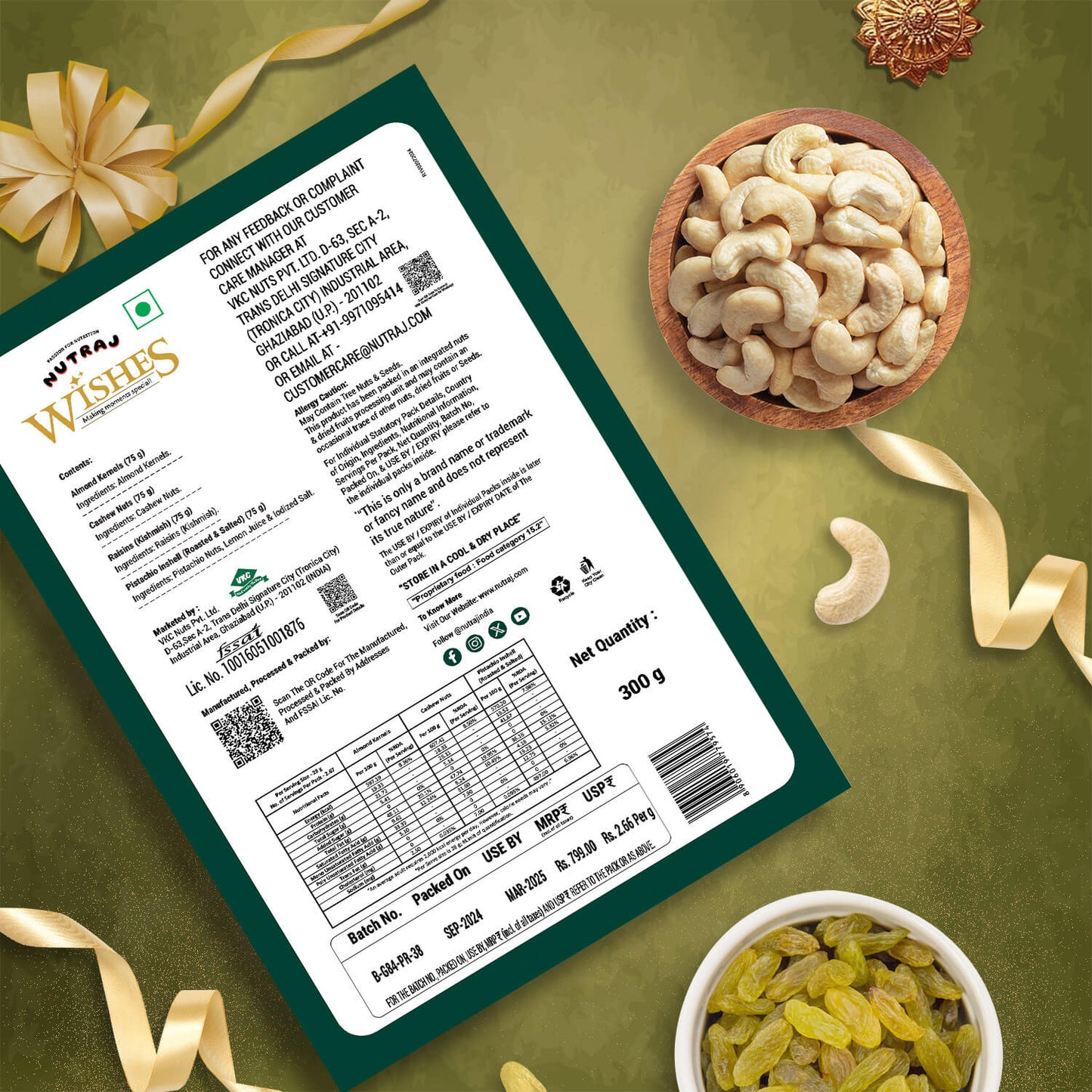 Nutraj Wishes Treasured Tales Gift Box 300g Diwali Gift Box | GB-84