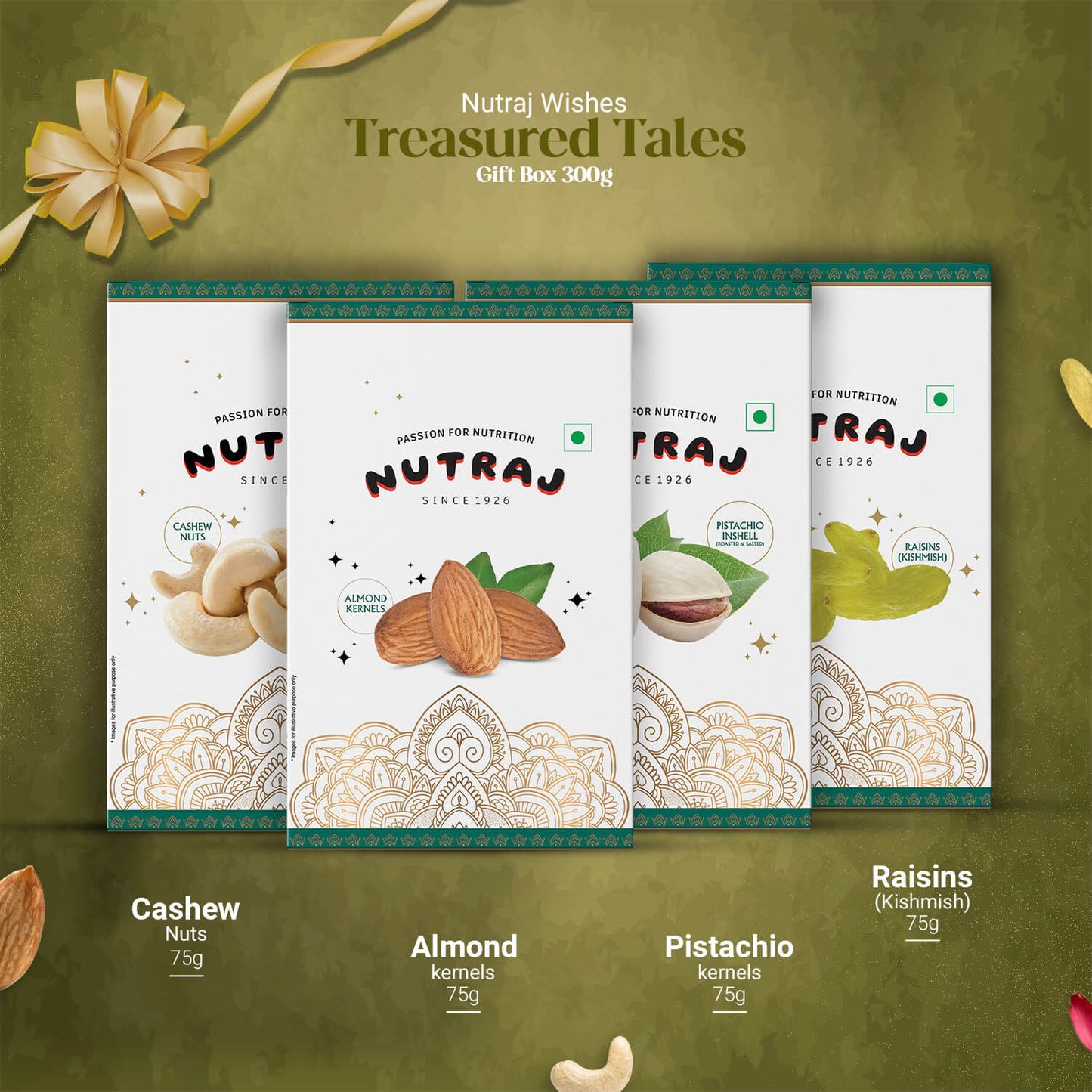 Nutraj Wishes Treasured Tales Gift Box 300g Diwali Gift Box | GB-84