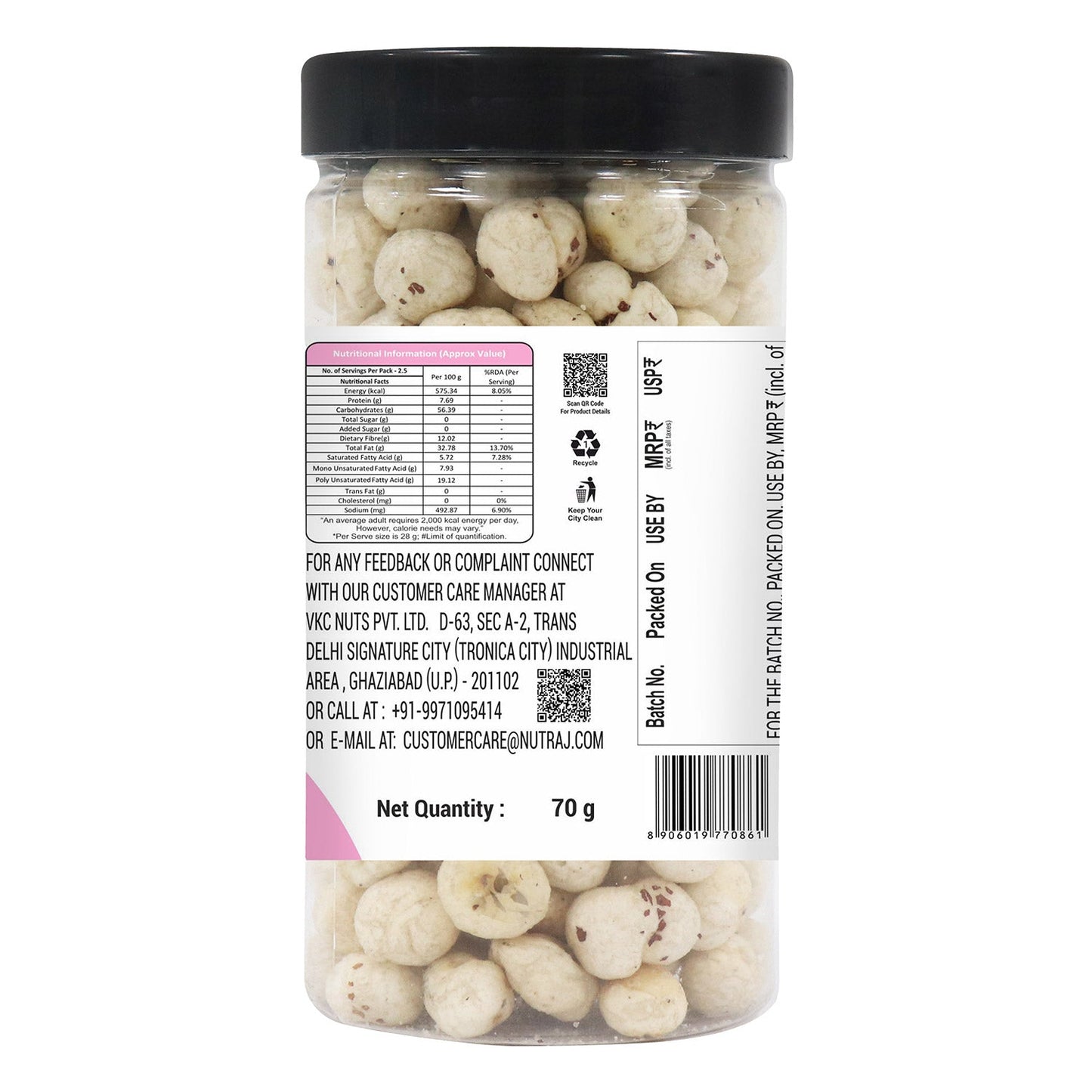 Nutraj Snackrite Makhana Himalayan Pink 70g