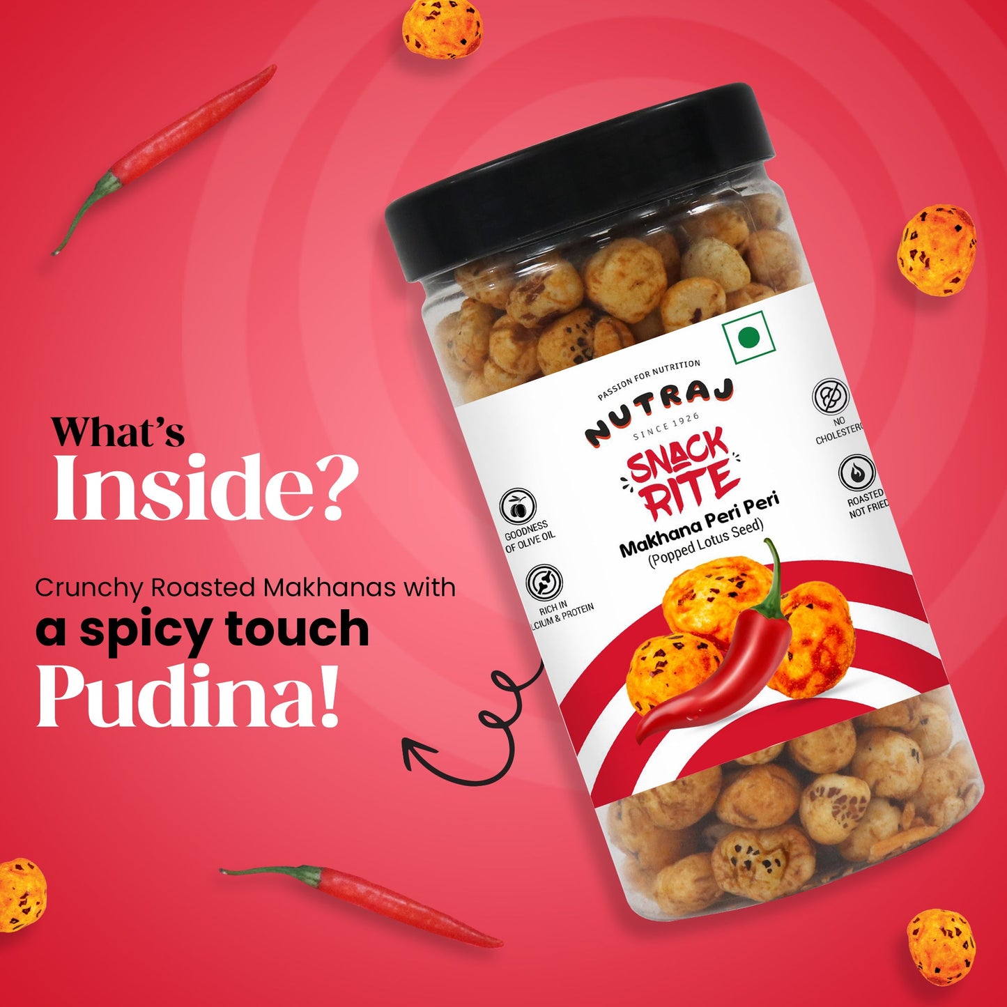 Nutraj Snackrite Makhana Peri Peri 70g