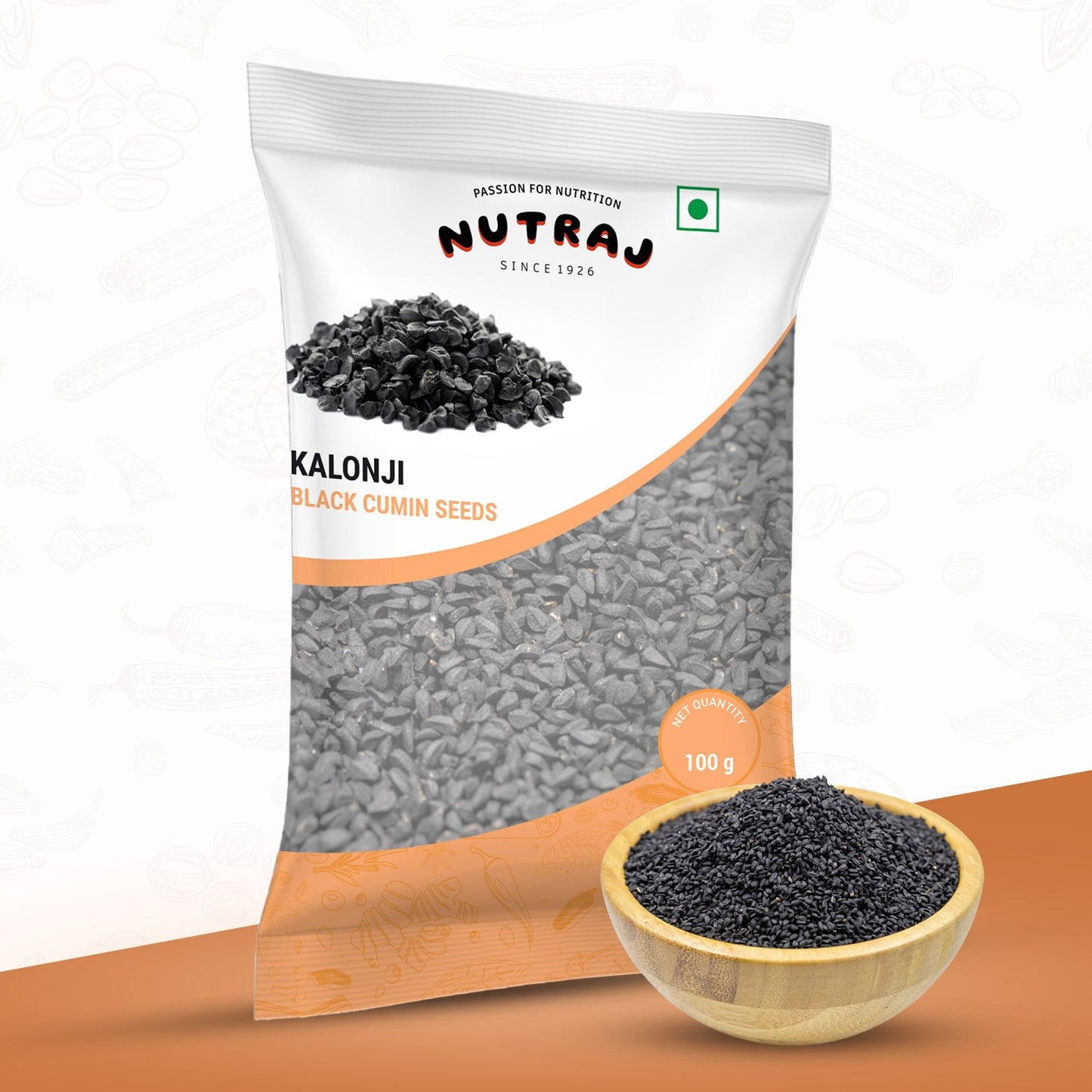 Nutraj Kalonji seeds bowl and packet