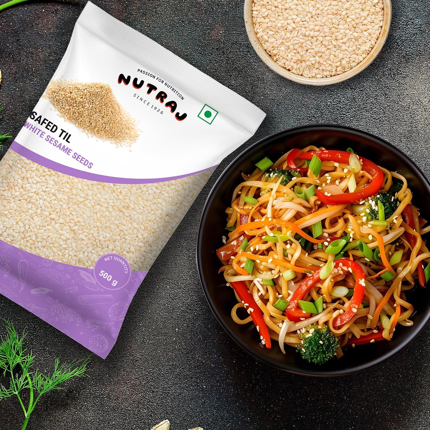 Nutraj Classic White Sesame Seeds (Safed Til) 500g