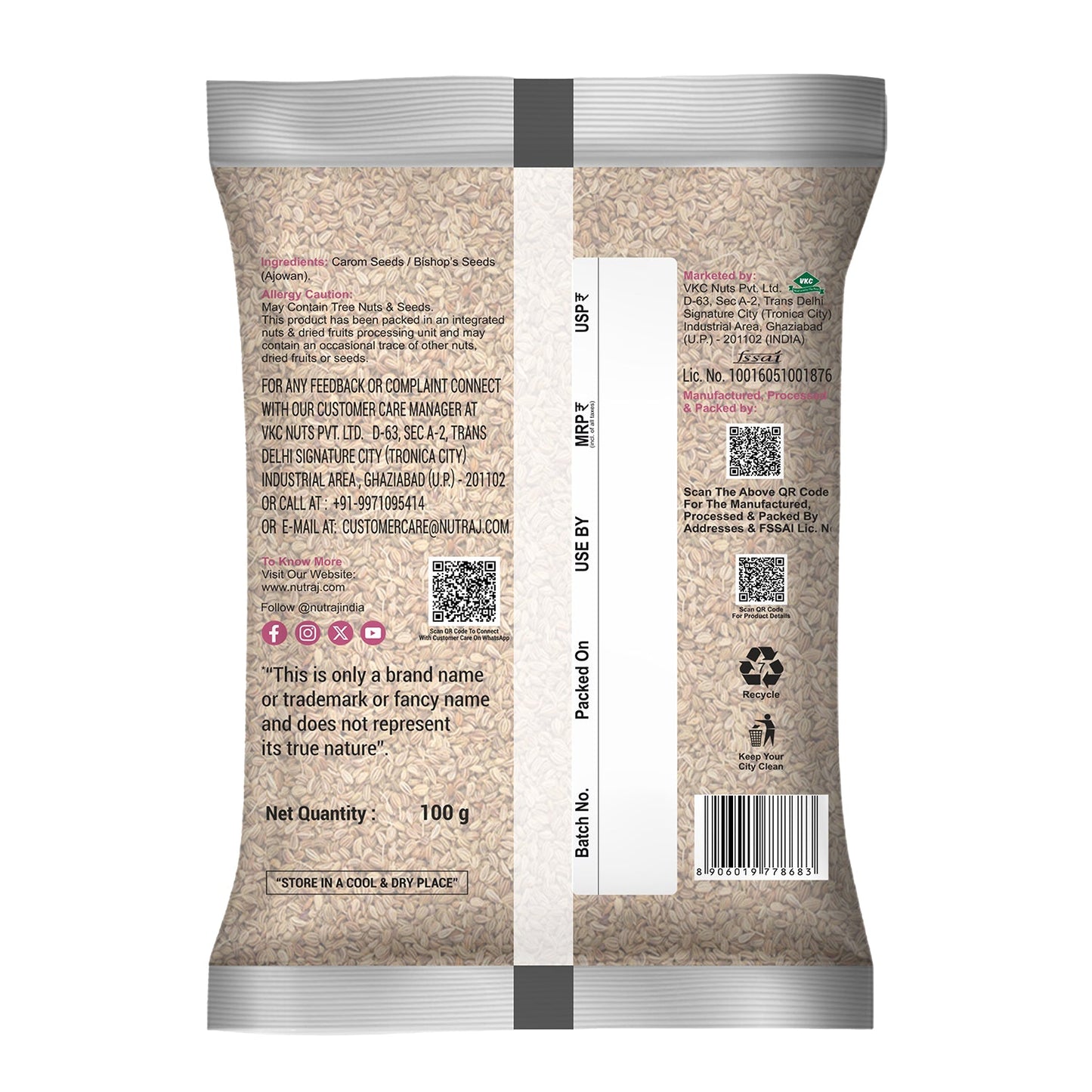Nutraj Ajwain (Bishop's Seeds) 100g