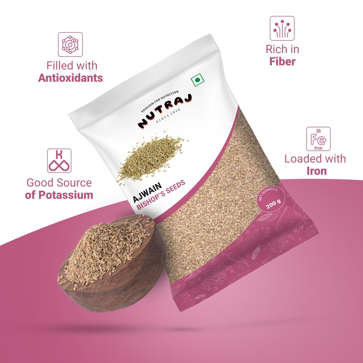 Nutraj Ajwain (Bishop's Seeds) 200g