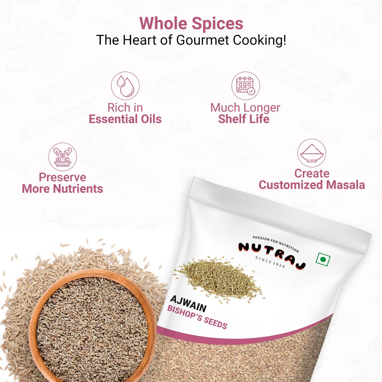 Nutraj Ajwain (Bishop's Seeds) 200g